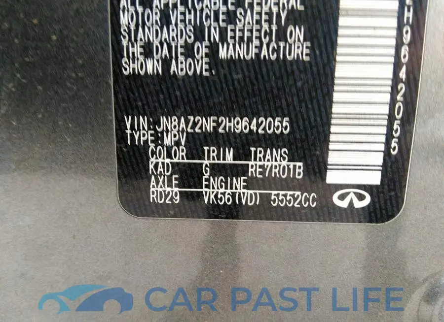 JN8AZ2NF2H9642055# 9