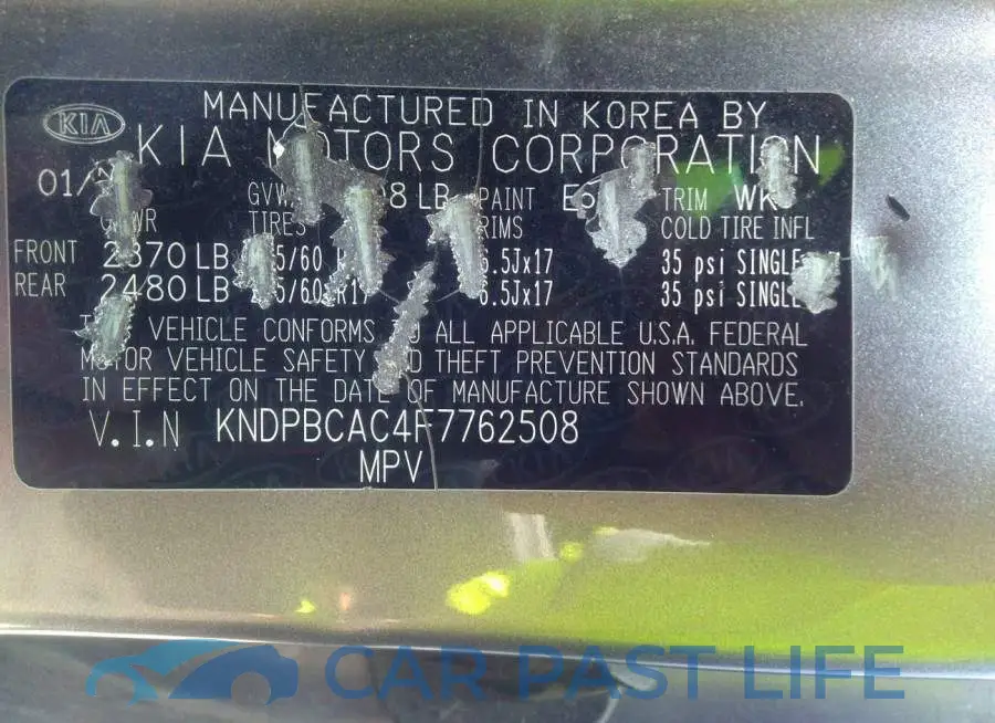 KNDPBCAC4F7762508# 9