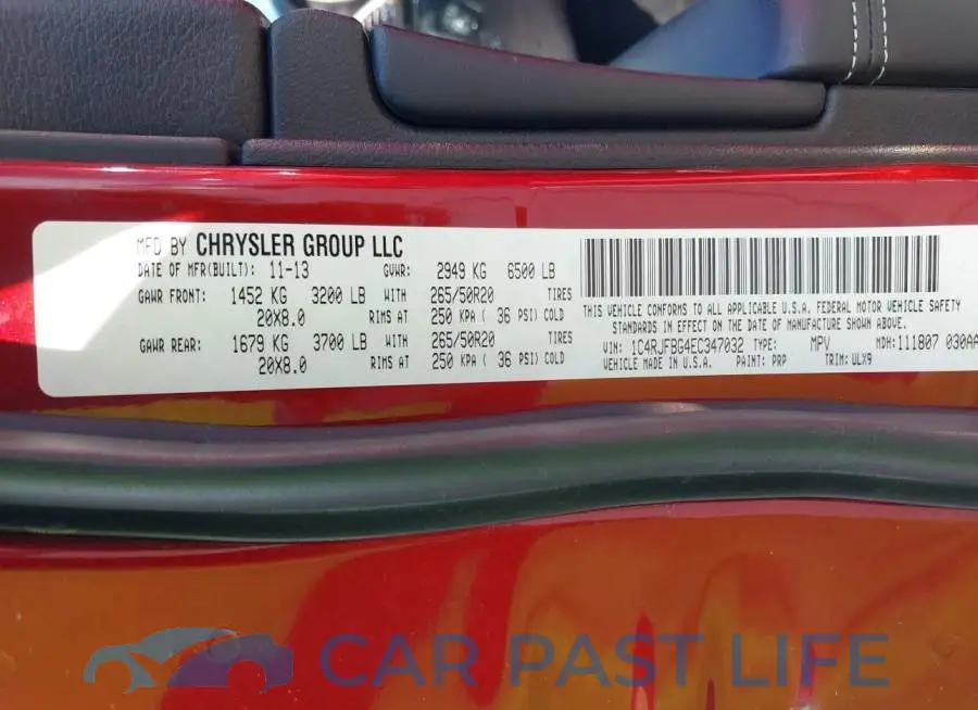 1C4RJFBG4EC347032# 9