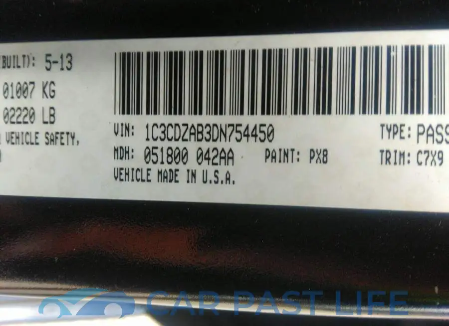 1C3CDZAB3DN754450# 9