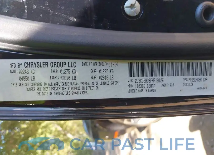 2C3CDZBG9FH719126# 9
