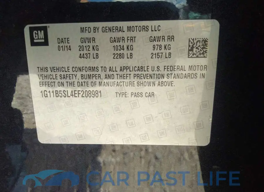 1G11B5SL4EF208981# 9
