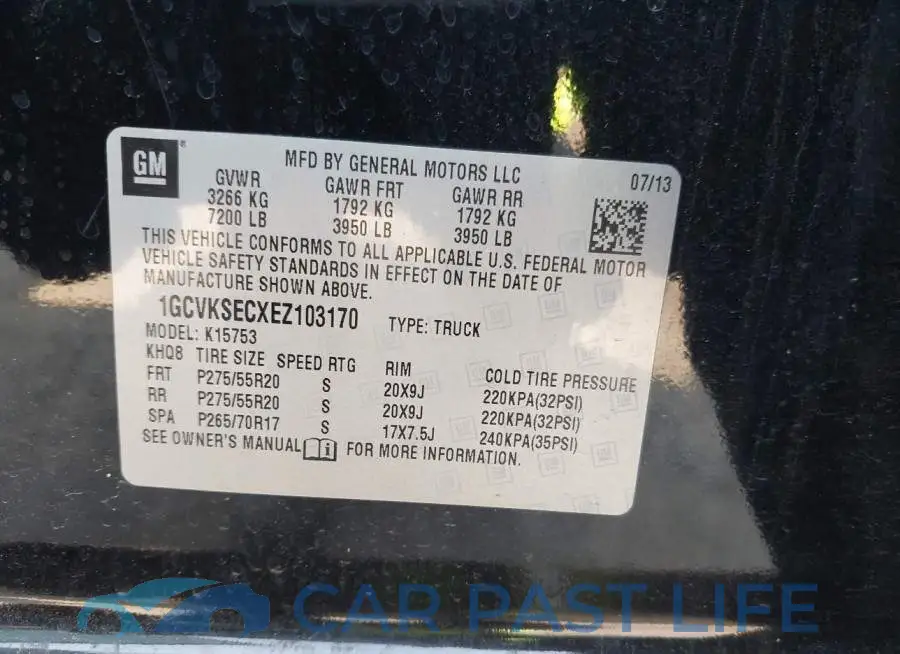 1GCVKSECXEZ103170# 9