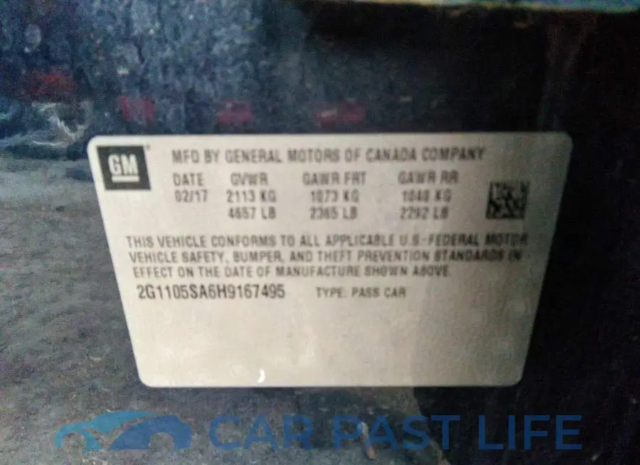 2G1105SA6H9167495# 9