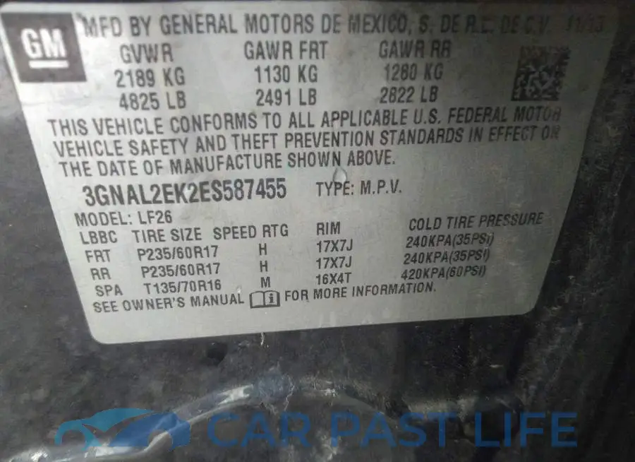 3GNAL2EK2ES587455# 9