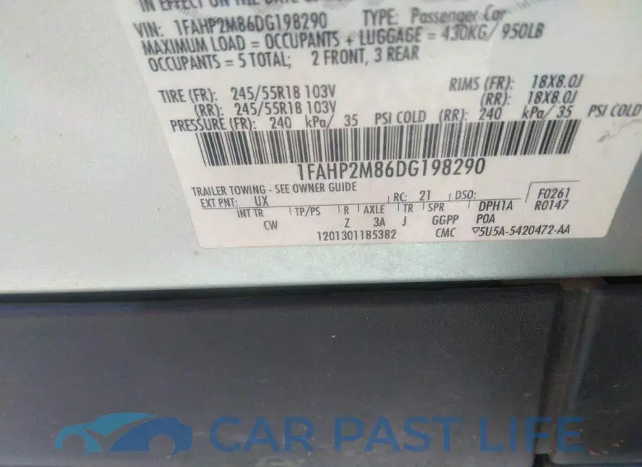 1FAHP2M86DG198290# 9