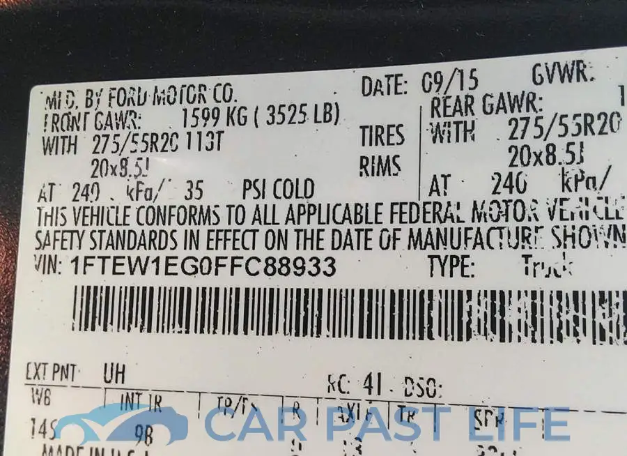 1FTEW1EG0FFC88933# 9
