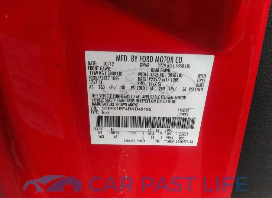 1FTFX1EF4DKD49195# 9