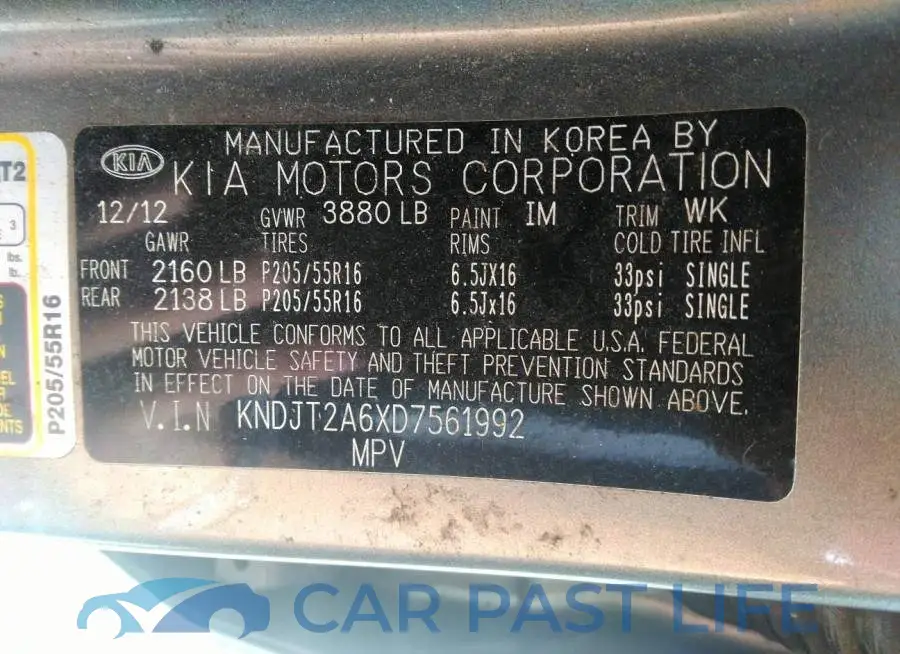KNDJT2A6XD7561992# 9