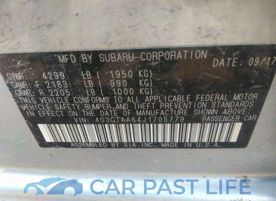 4S3GTAA64J1705779# 9