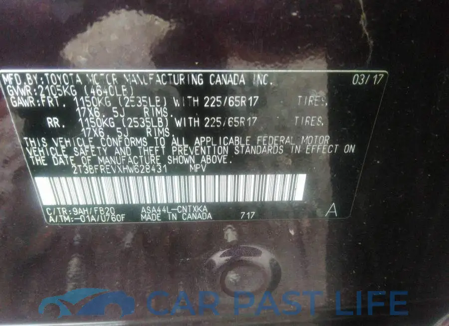 2T3BFREVXHW628431# 9