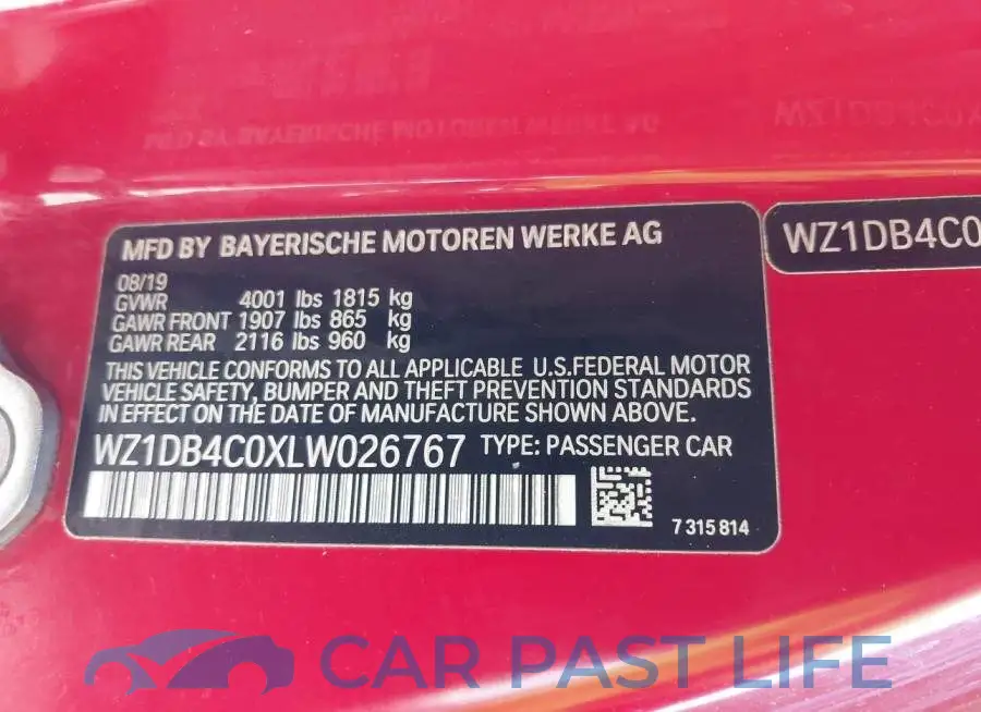WZ1DB4C0XLW026767# 9