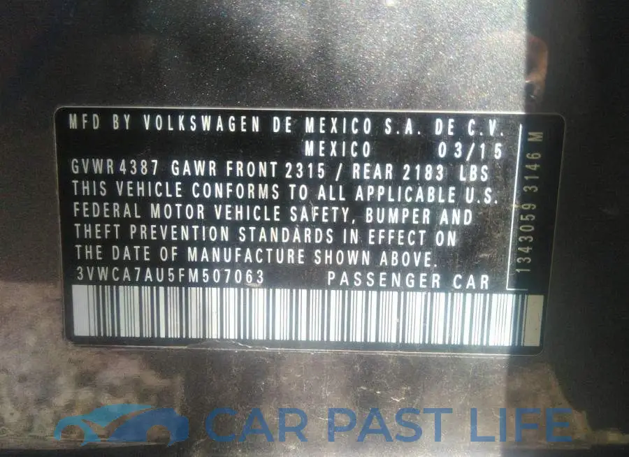 3VWCA7AU5FM507063# 9