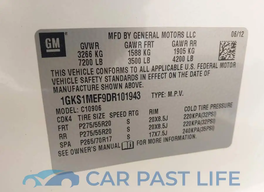 1GKS1MEF9DR101943# 9