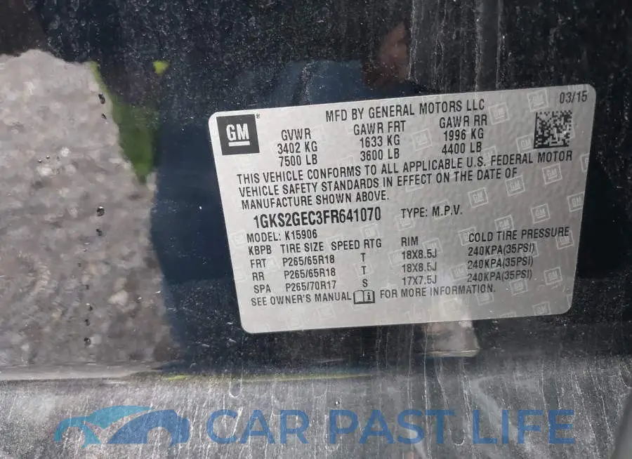 1GKS2GEC3FR641070# 9