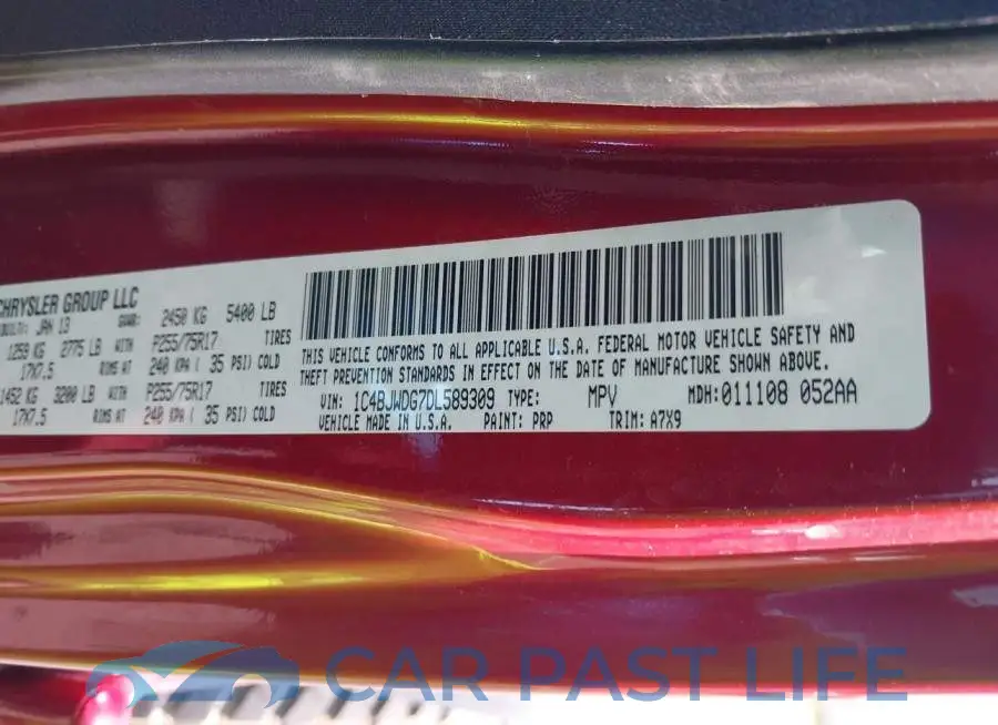 1C4BJWDG7DL589309# 9