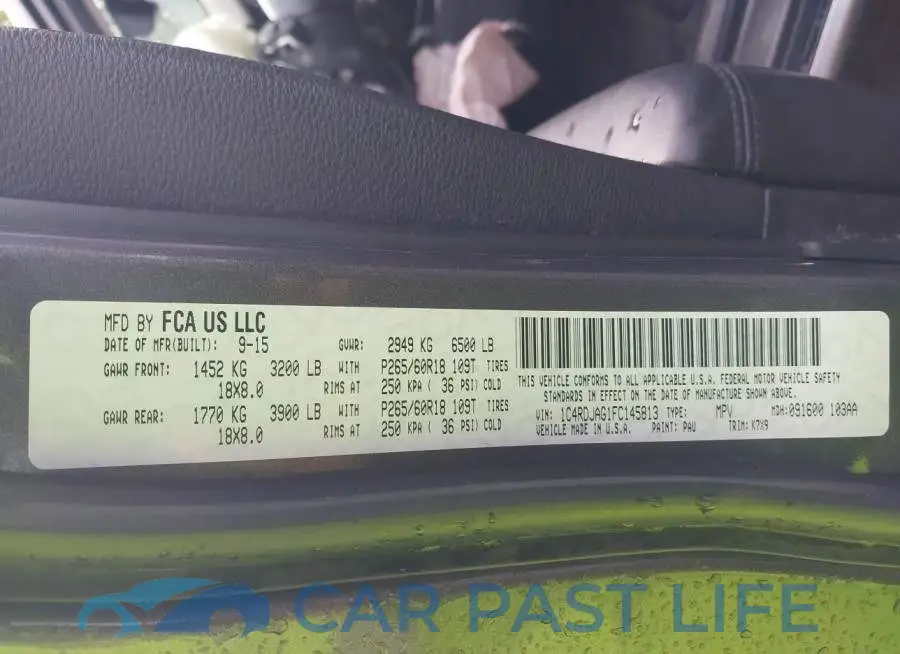1C4RDJAG1FC145813# 9