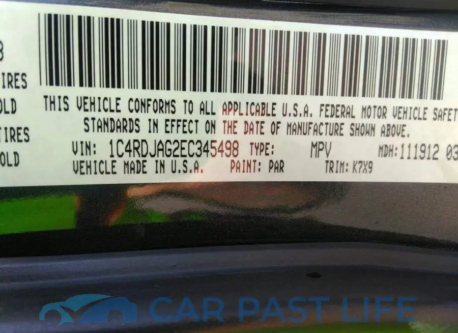 1C4RDJAG2EC345498# 9