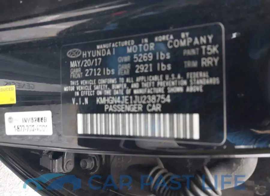KMHGN4JE1JU238754# 9