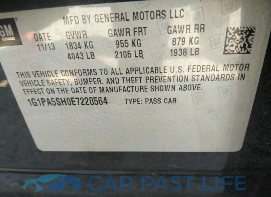 1G1PA5SH0E7220564# 9