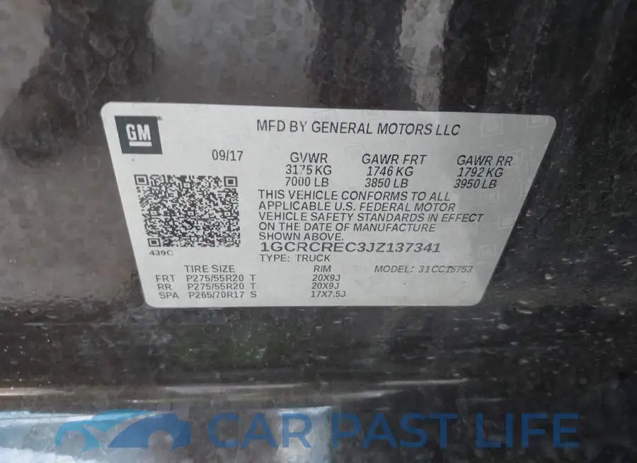 1GCRCREC3JZ137341# 9