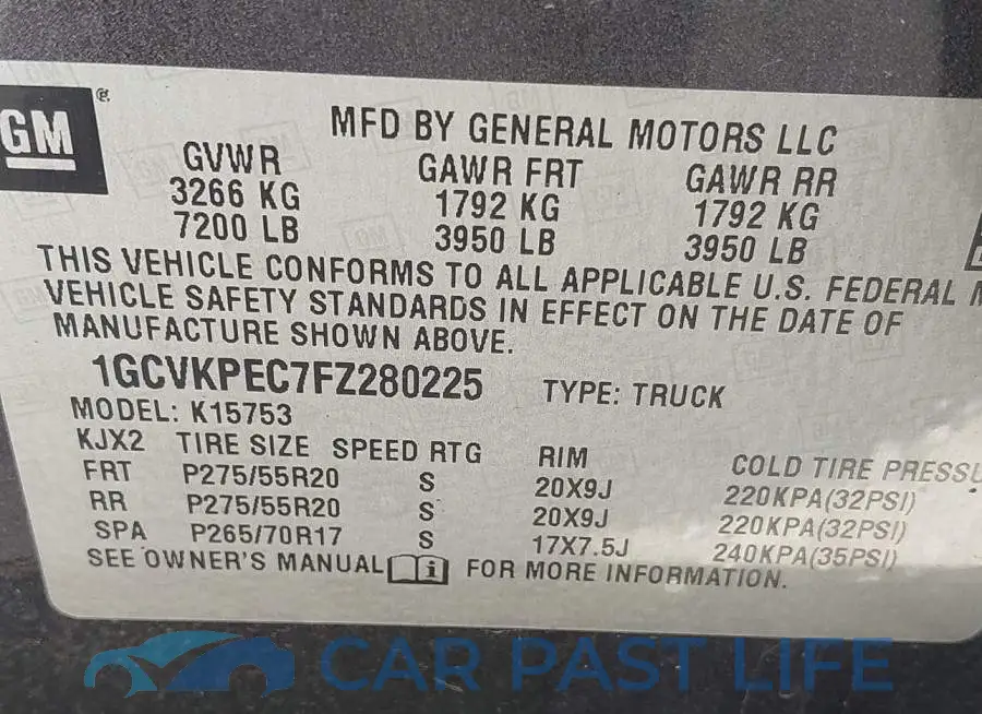 1GCVKPEC7FZ280225# 9
