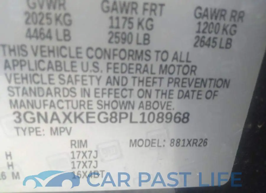 3GNAXKEG8PL108968# 9