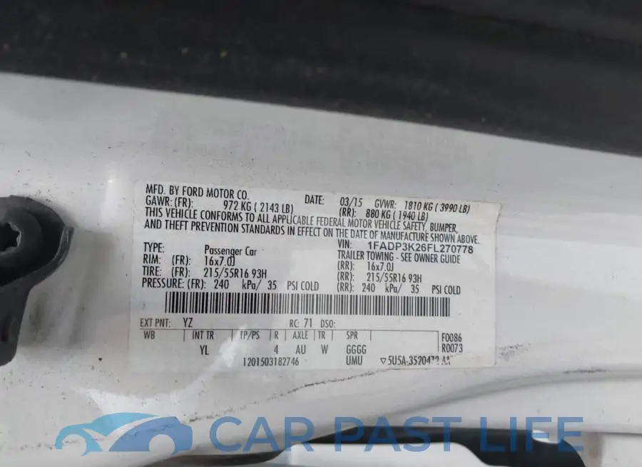 1FADP3K26FL270778# 9