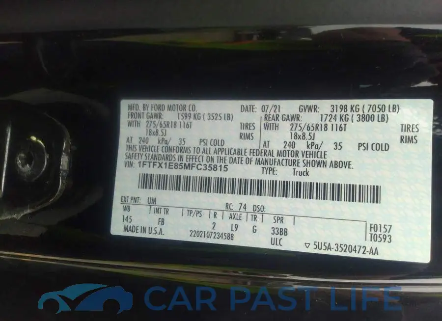 1FTFX1E85MFC35815# 9