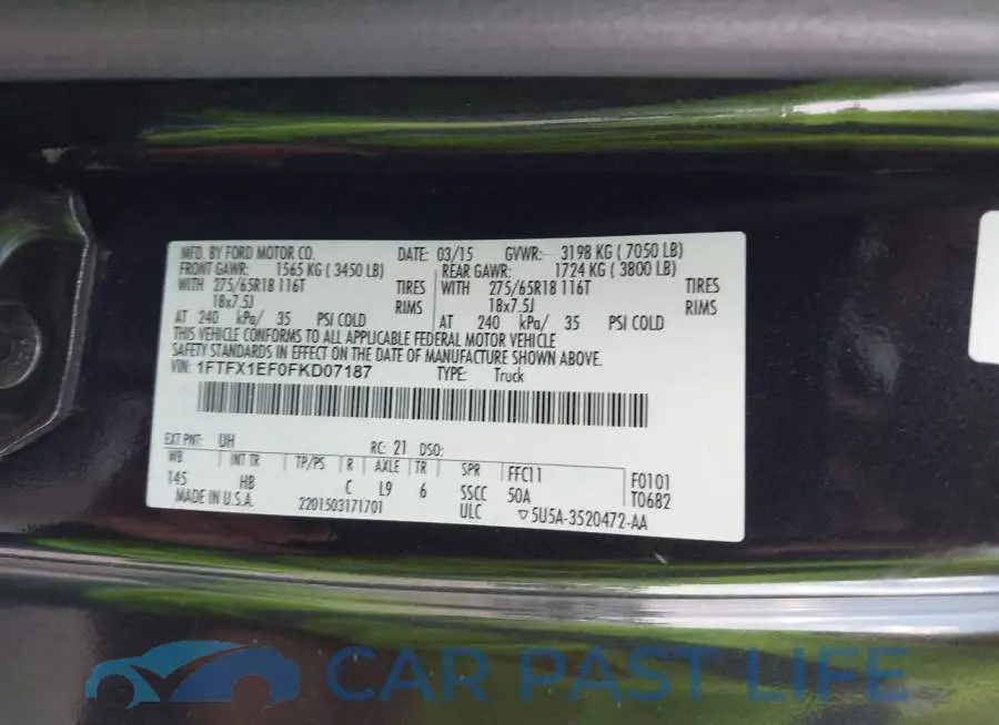 1FTFX1EF0FKD07187# 9