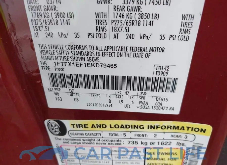 1FTFX1EF1EKD79465# 9