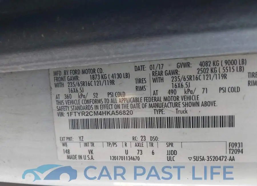 1FTYR2CM4HKA56820# 9