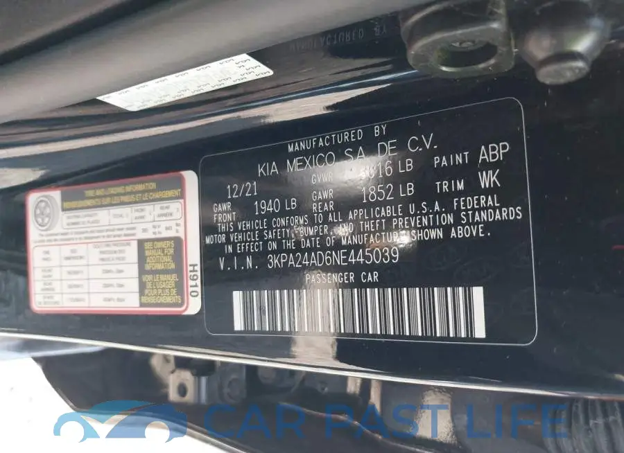 3KPA24AD6NE445039# 9
