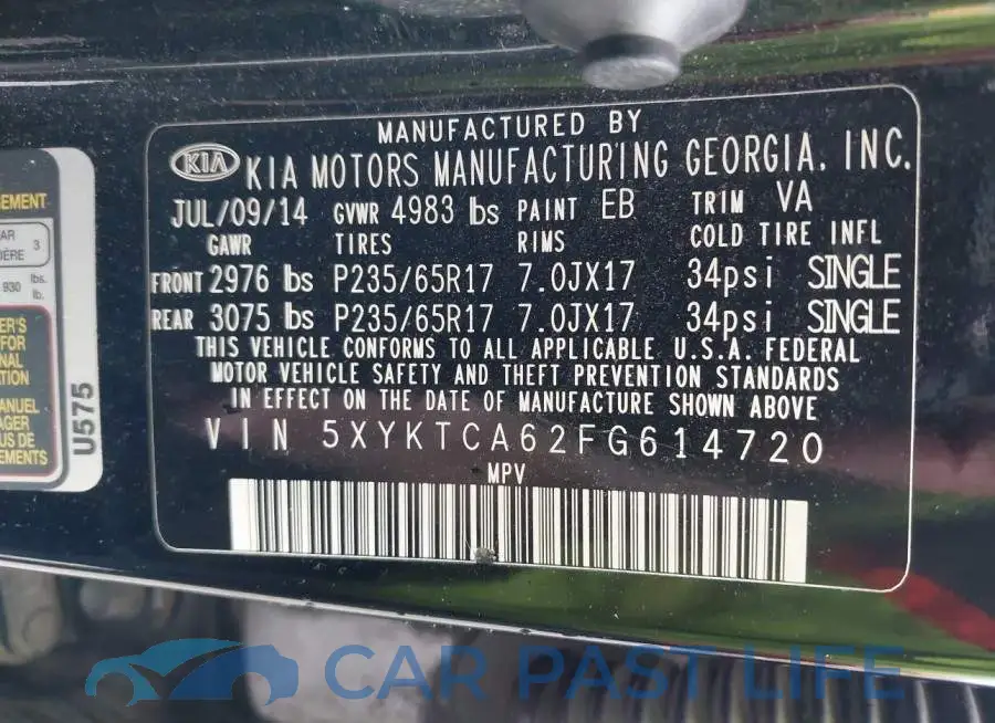5XYKTCA62FG614720# 9