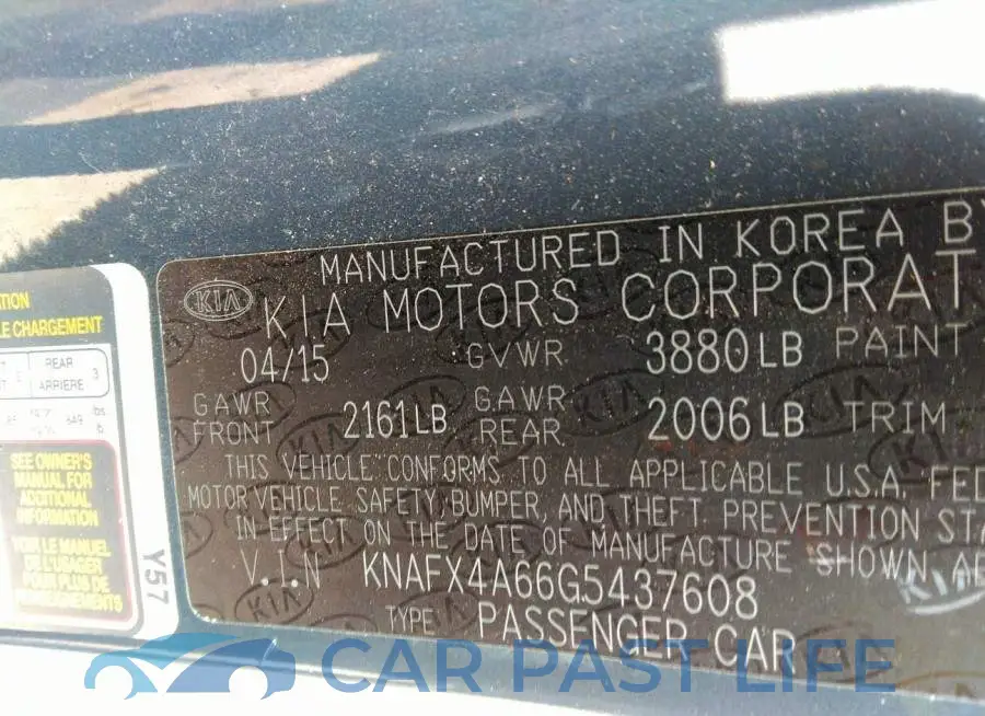 KNAFX4A66G5437608# 9