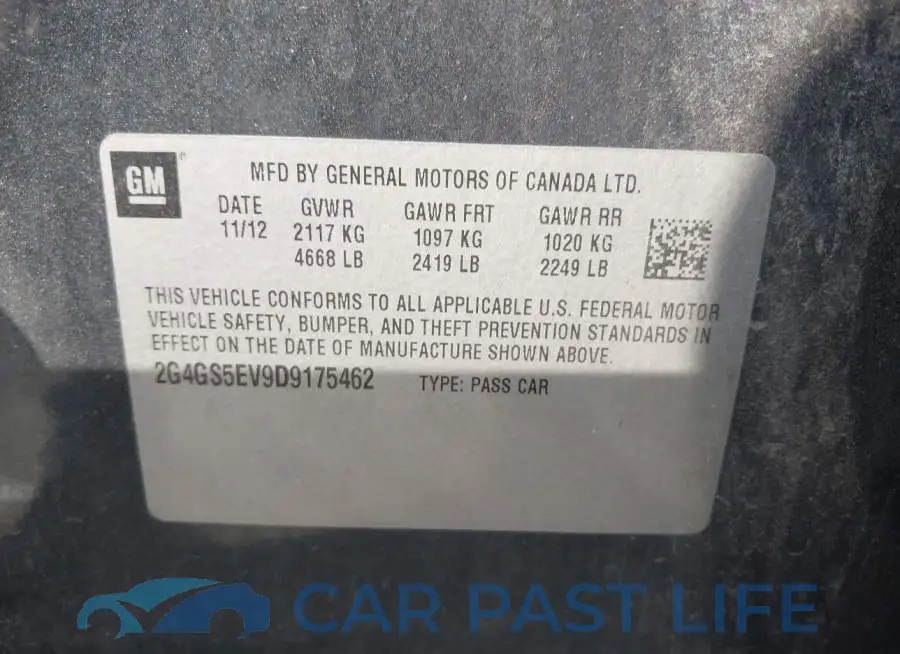 2G4GS5EV9D9175462# 9