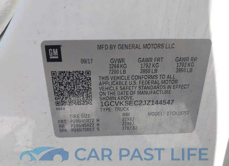 1GCVKSEC2JZ144547# 9