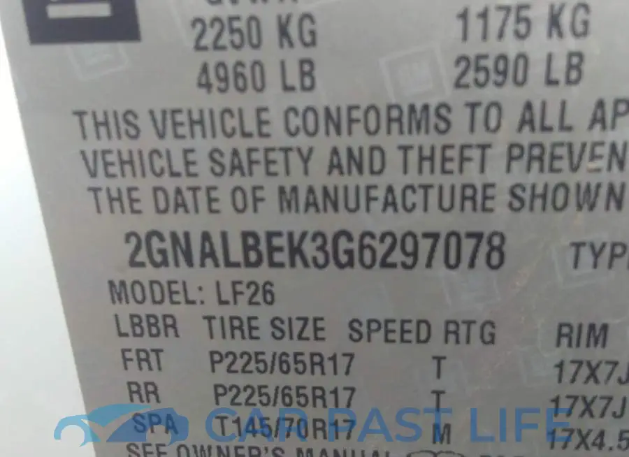 2GNALBEK3G6297078# 9