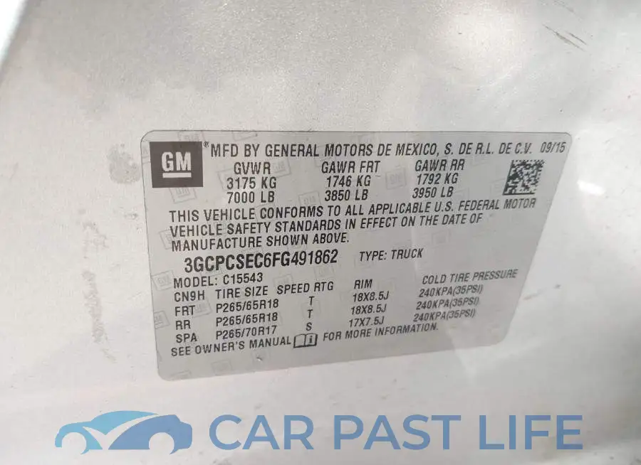 3GCPCSEC6FG491862# 9