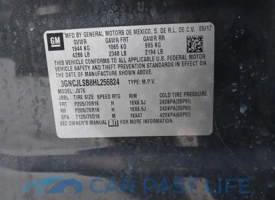 3GNCJLSB8HL256824# 9
