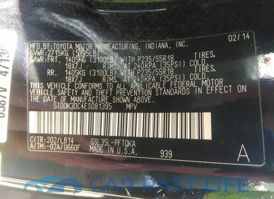5TDDK3DC4ES081395# 9