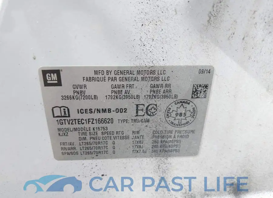 1GTV2TEC1FZ166620# 9