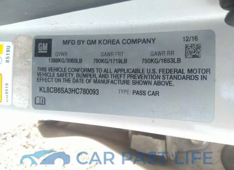 KL8CB6SA3HC780093# 9