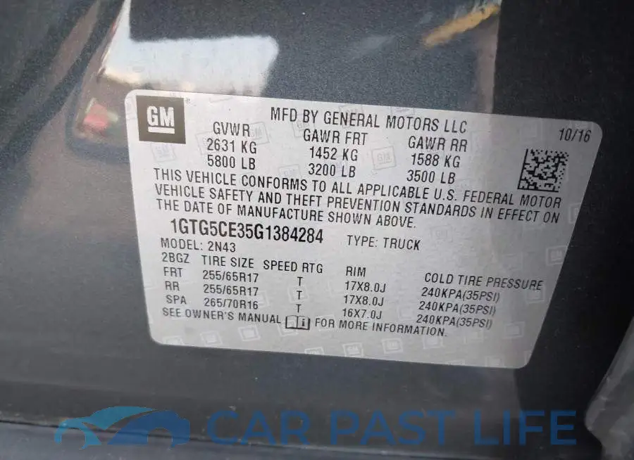 1GTG5CE35G1384284# 9