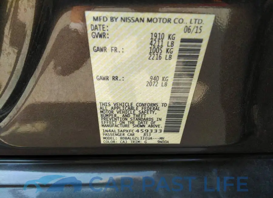 1N4AL3APXFC459333# 9