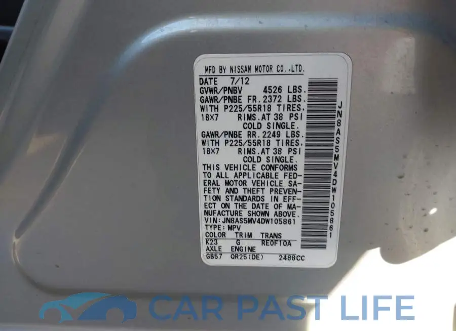 JN8AS5MV4DW105861# 9