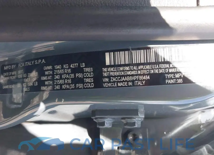 ZACCJAAB8HPF86484# 9