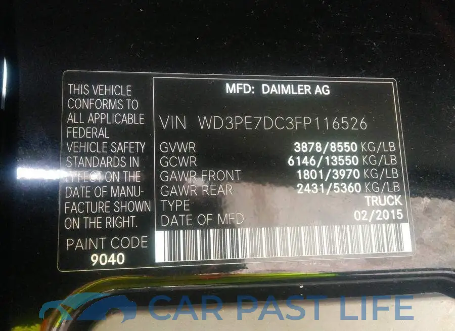 WD3PE7DC3FP116526# 9