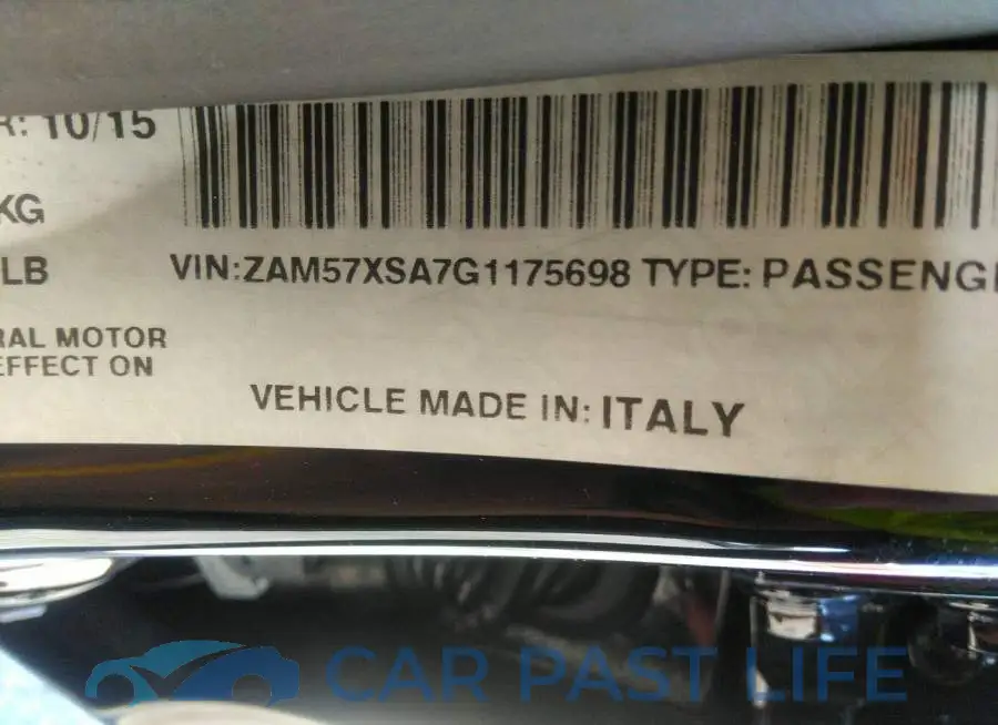 ZAM57XSA7G1175698# 9