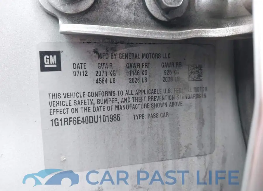 1G1RF6E40DU101986# 9